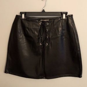 Forever 21 Black Leather Mini Skirt